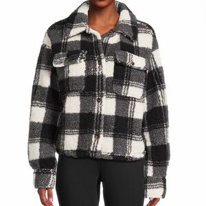 No Boundaries Sherpa Plaid Jacket